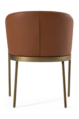 Curved Brown Leather Dining Chair | OROA Modern Aragon | Oroa.com
