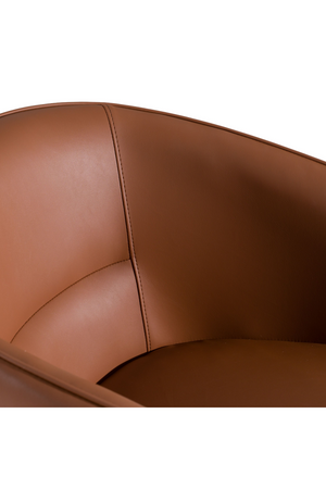 Curved Brown Leather Dining Chair | OROA Modern Aragon | Oroa.com
