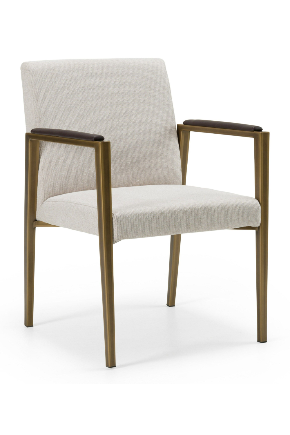 Brass Framed White Dining Chair | OROA Modern Sanders | Oroa.com