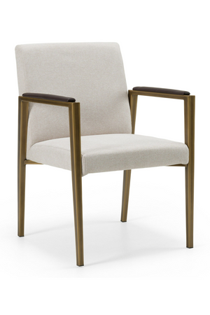 Brass Framed White Dining Chair | OROA Modern Sanders | Oroa.com
