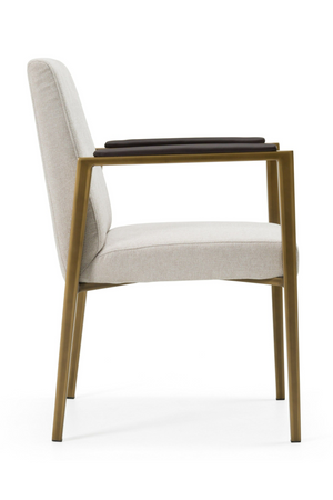 Brass Framed White Dining Chair | OROA Modern Sanders | Oroa.com
