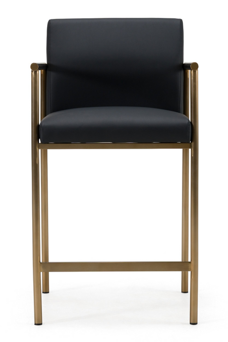 Black Vegan Leather Counter Chair | OROA Modern Custer | Oroa.com