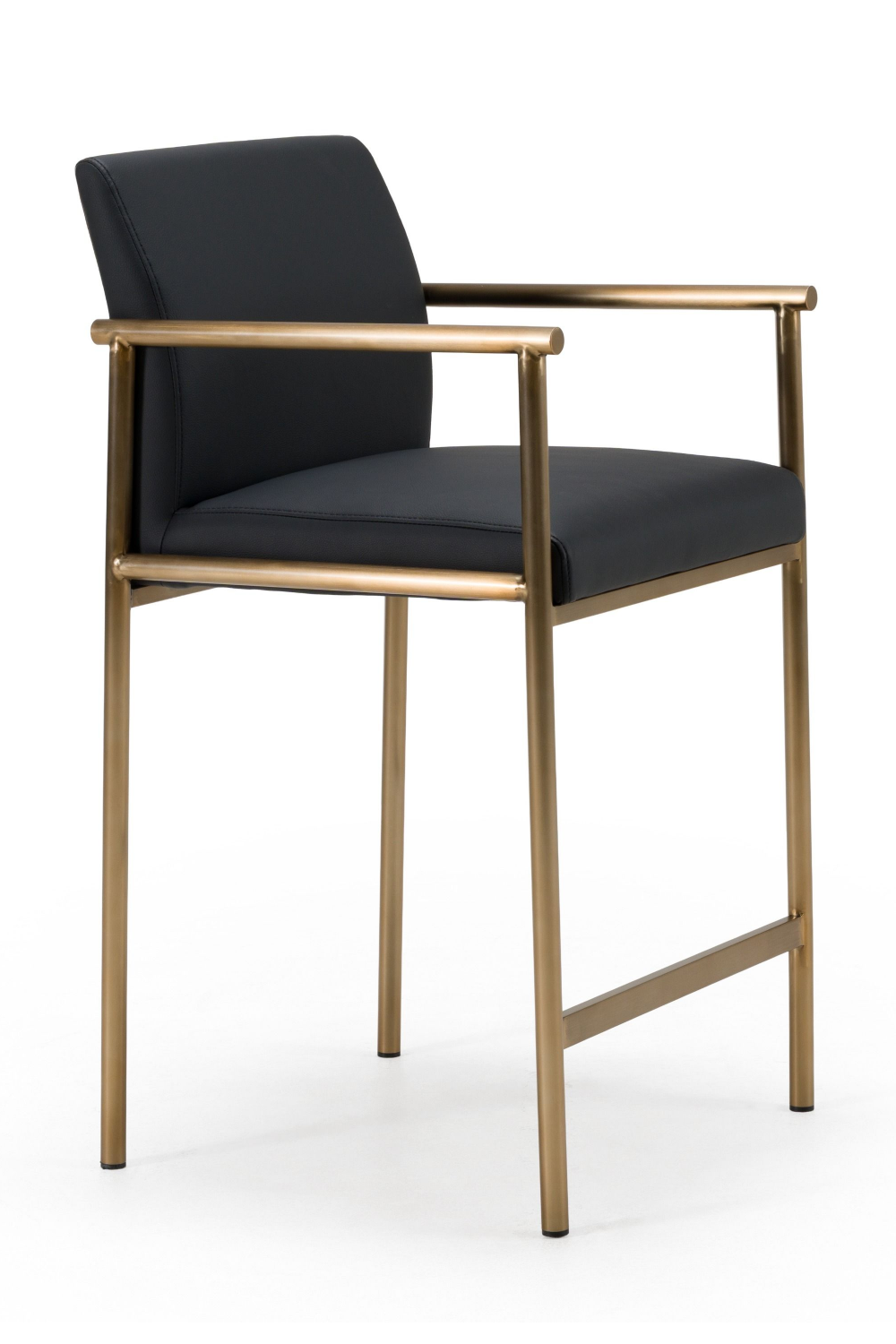 Black Vegan Leather Counter Chair | OROA Modern Custer | Oroa.com
