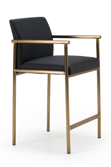 Black Vegan Leather Counter Chair | OROA Modern Custer | Oroa.com
