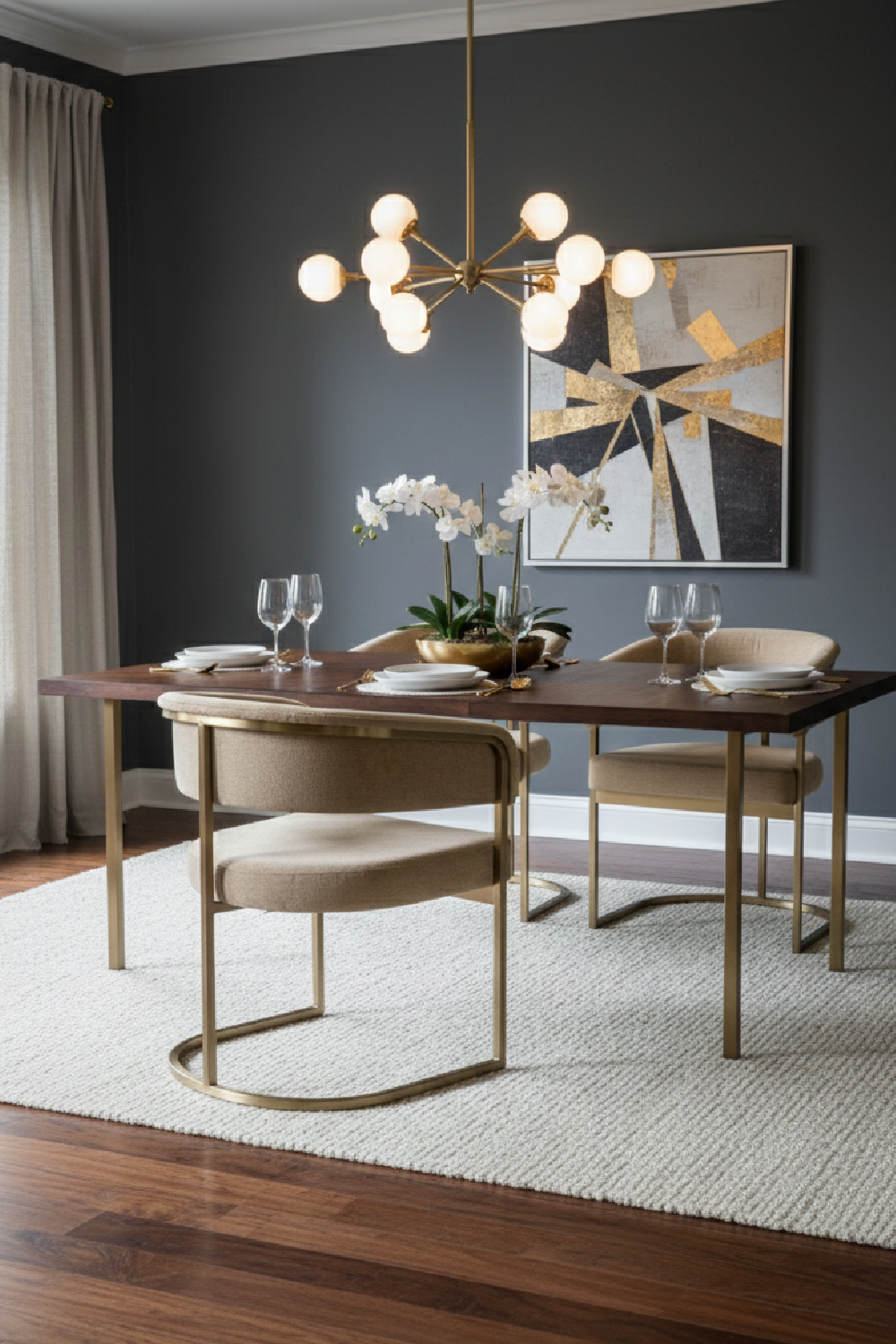 Brass-Framed Dining Side Chair | OROA Modern Sebastian | Oroa.com