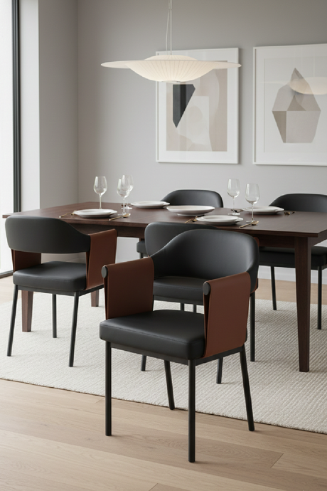 Black Vegan Leather Dining Chair | OROA Modern Jensen | Oroa.com