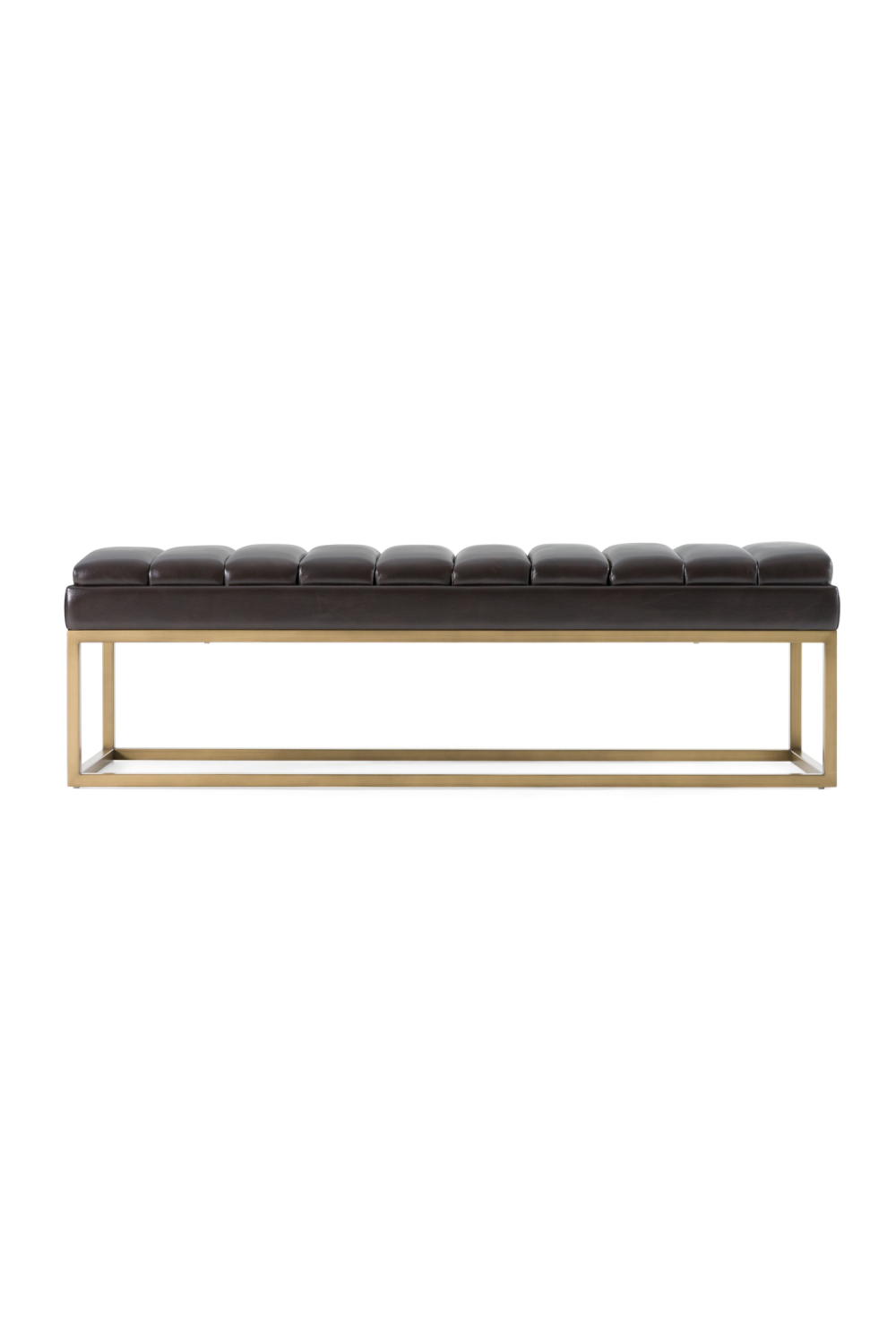 Brown Vegan Leather Dining Bench | OROA Modern Bridger | Oroa.com