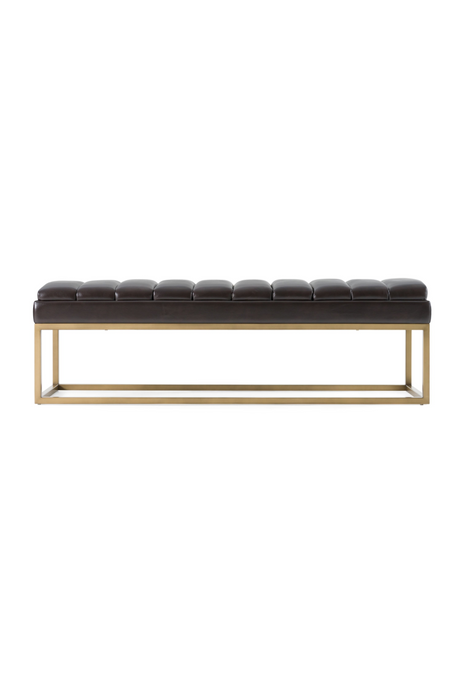 Brown Vegan Leather Dining Bench | OROA Modern Bridger | Oroa.com