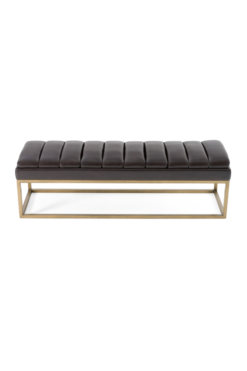 Brown Vegan Leather Dining Bench | OROA Modern Bridger | Oroa.com