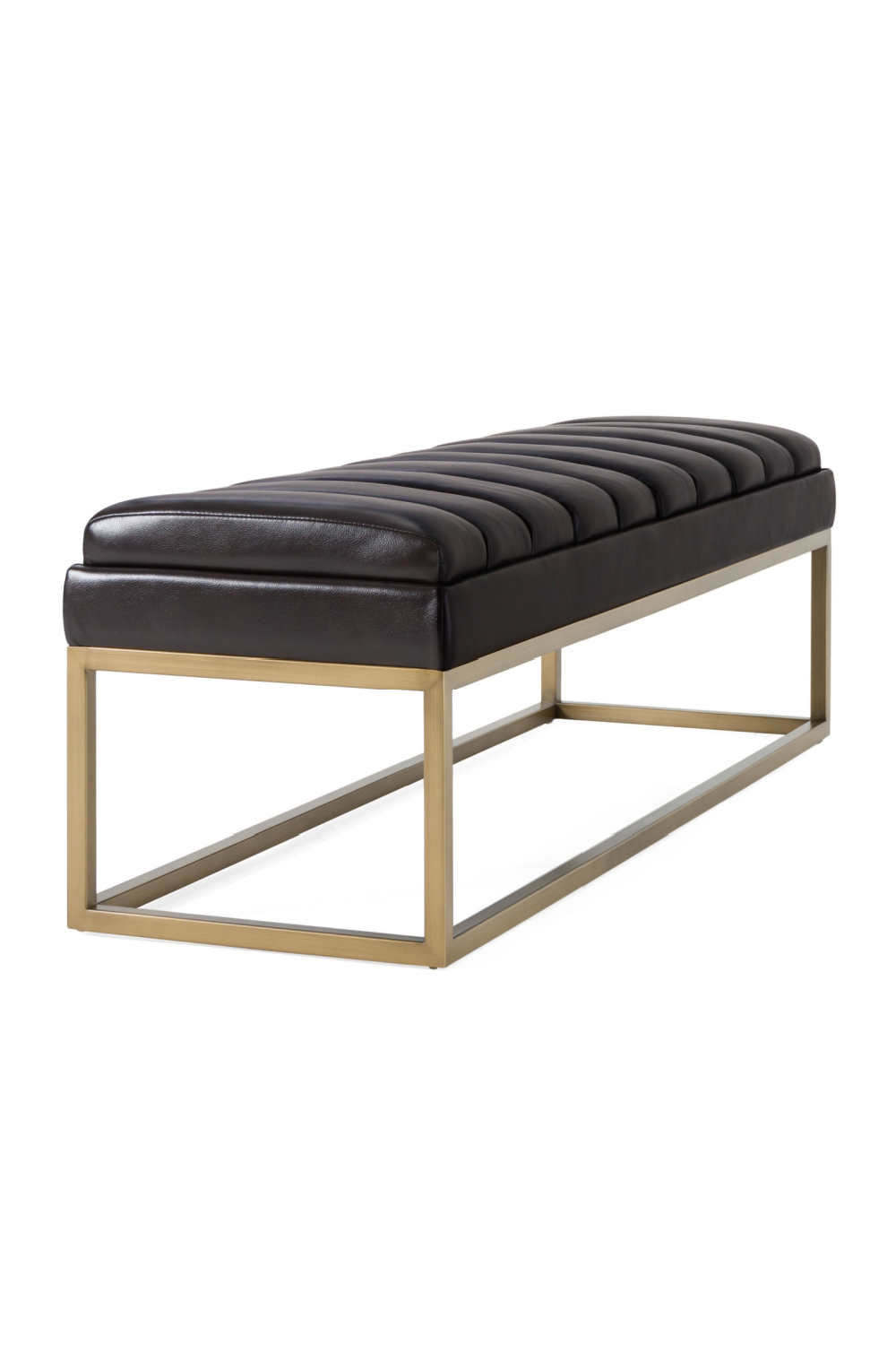 Brown Vegan Leather Dining Bench | OROA Modern Bridger | Oroa.com