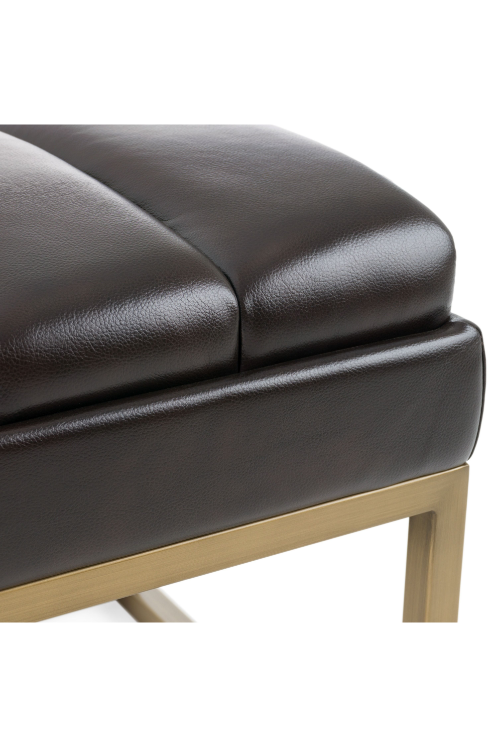 Brown Vegan Leather Dining Bench | OROA Modern Bridger | Oroa.com