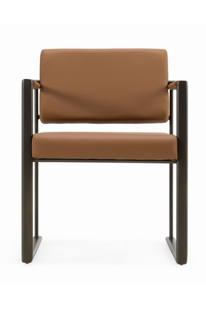 Brown Vegan Leather Dining Chair | OROA Modern Atlan | Oroa.com