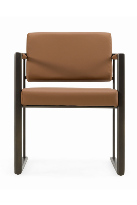 Brown Vegan Leather Dining Chair | OROA Modern Atlan | Oroa.com
