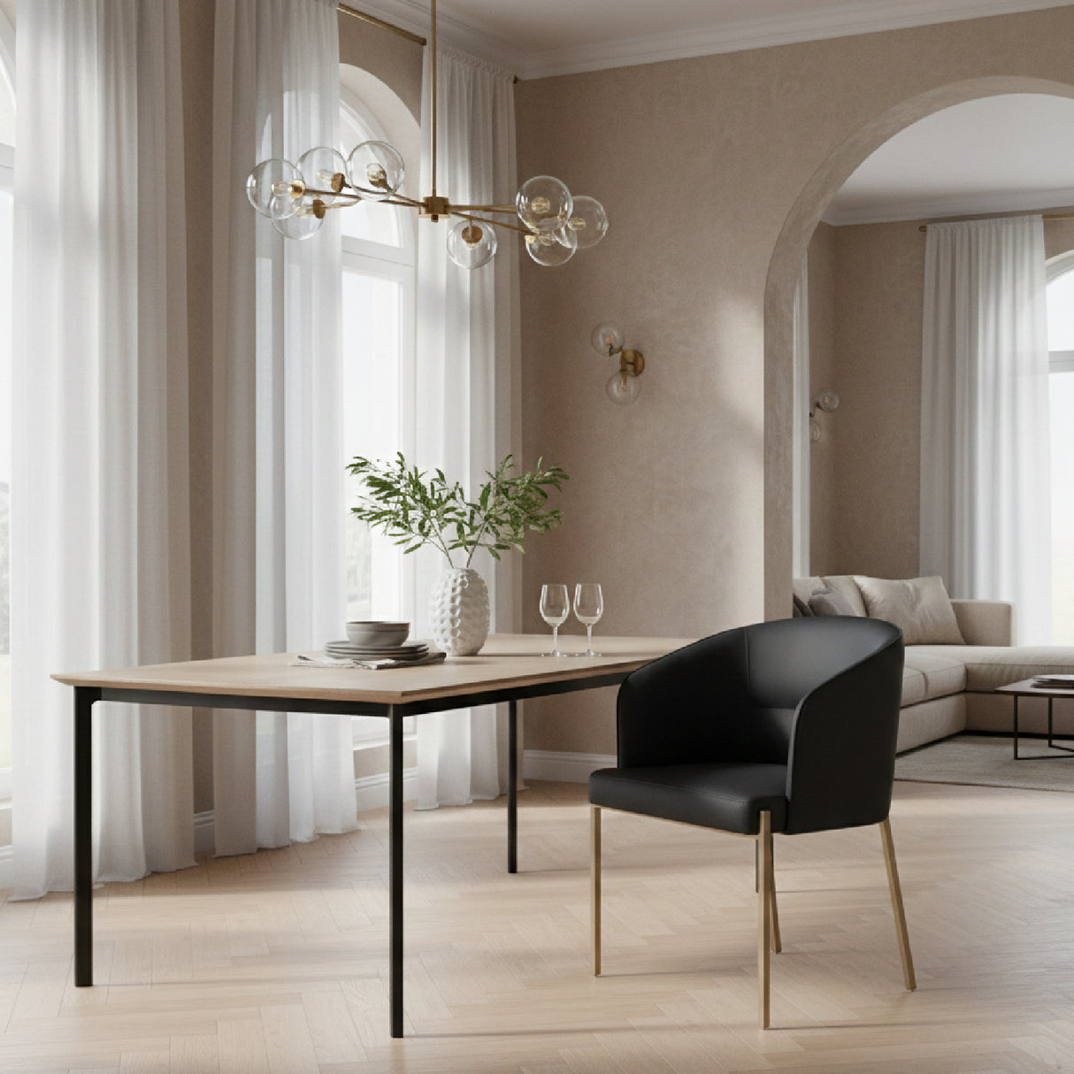 Gray Vegan Leather Dining Chair | OROA Modern Kravitz