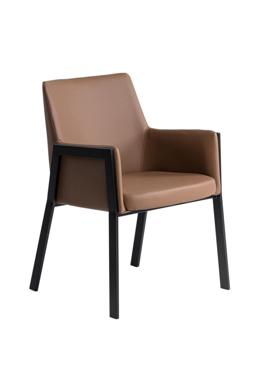 Brown Vegan Leather Dining Chair | OROA Modern Leshay | Oroa.com