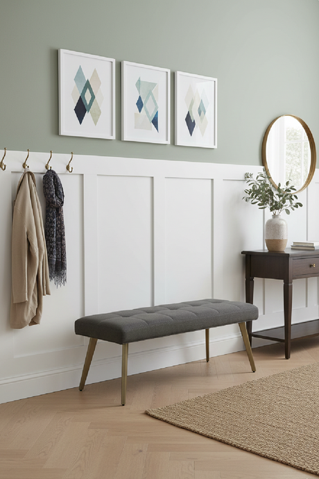 Gray Woven Fabric Bench | OROA Modern Cici | Oroa.com