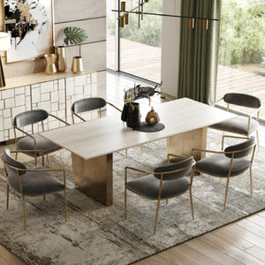 Cream Ash Veneer Dining Table | OROA Modern Angus