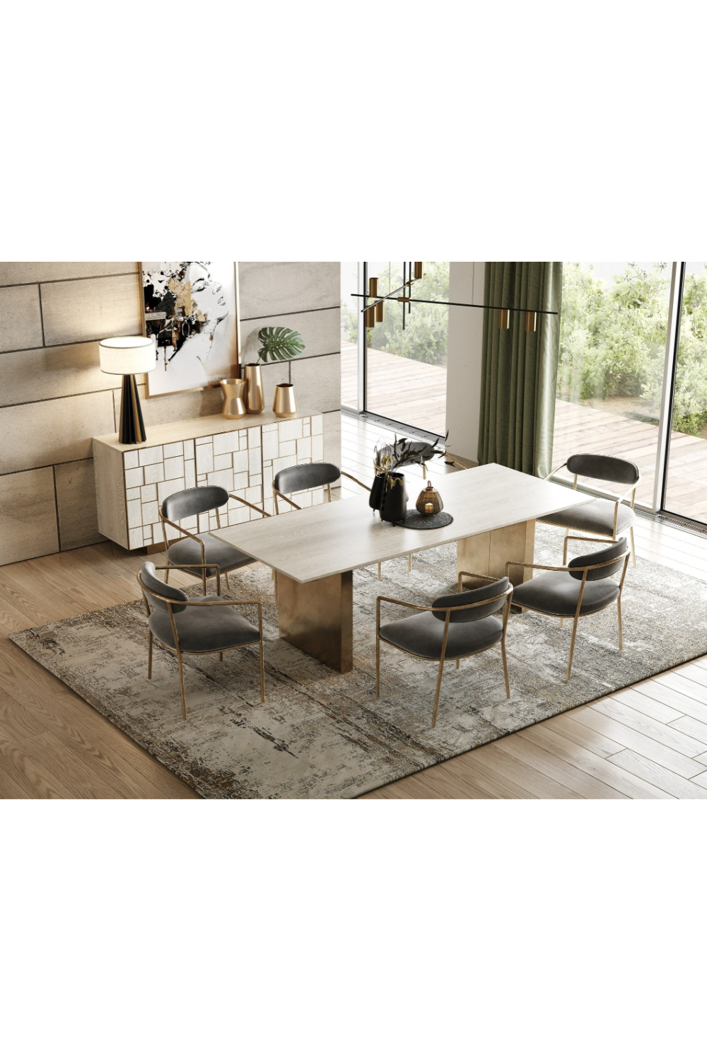 Cream Ash Veneer Dining Table | OROA Modern Angus | Oroatrade.com