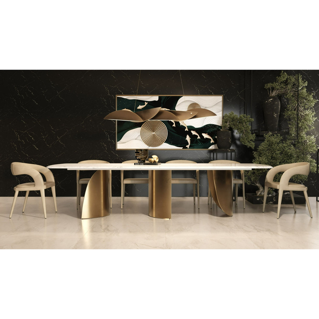   White Marble Dining Table | Oroa.com