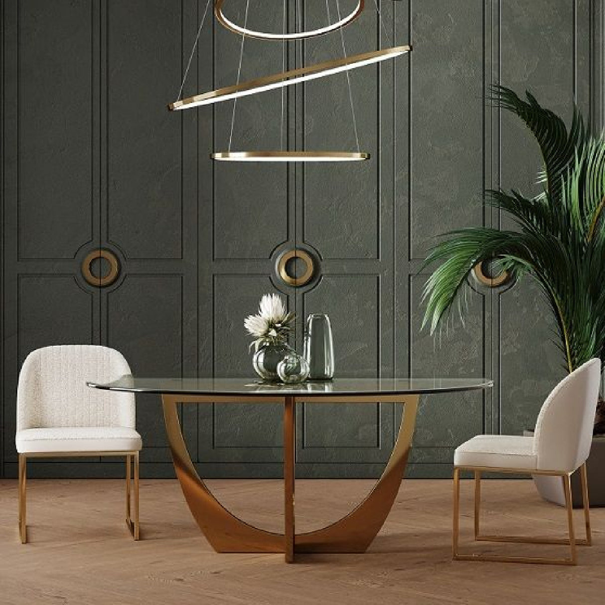   Gold Leaf Oval Dining Table | Oroa.com