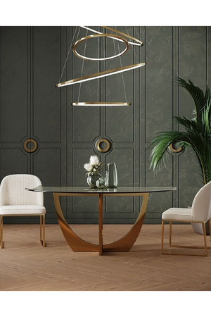 Gold Leaf Oval Dining Table | OROA Modern Chambers | Oroa.com