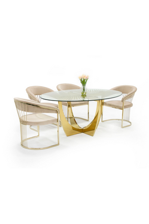 Gold Leaf Oval Dining Table | OROA Modern Chambers | Oroa.com