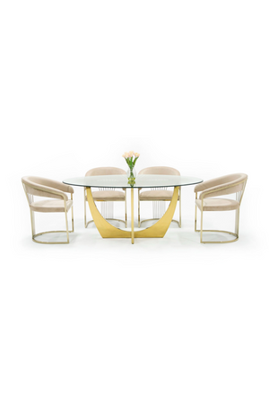 Gold Leaf Oval Dining Table | OROA Modern Chambers | Oroa.com