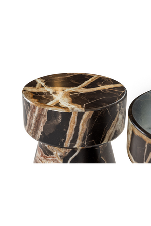 Marble Finished Round End Tables (2) | OROA Modern Marlow | Oroa.com