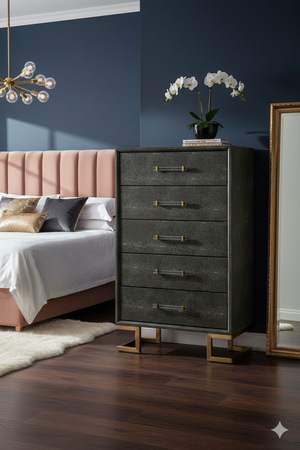 Gray Shagreen 5-Drawer Chest | OROA Modern Howard | Oroa.com