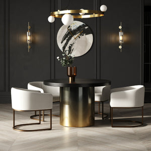 Black Ash Round Dining Table | OROA Modern Elmira