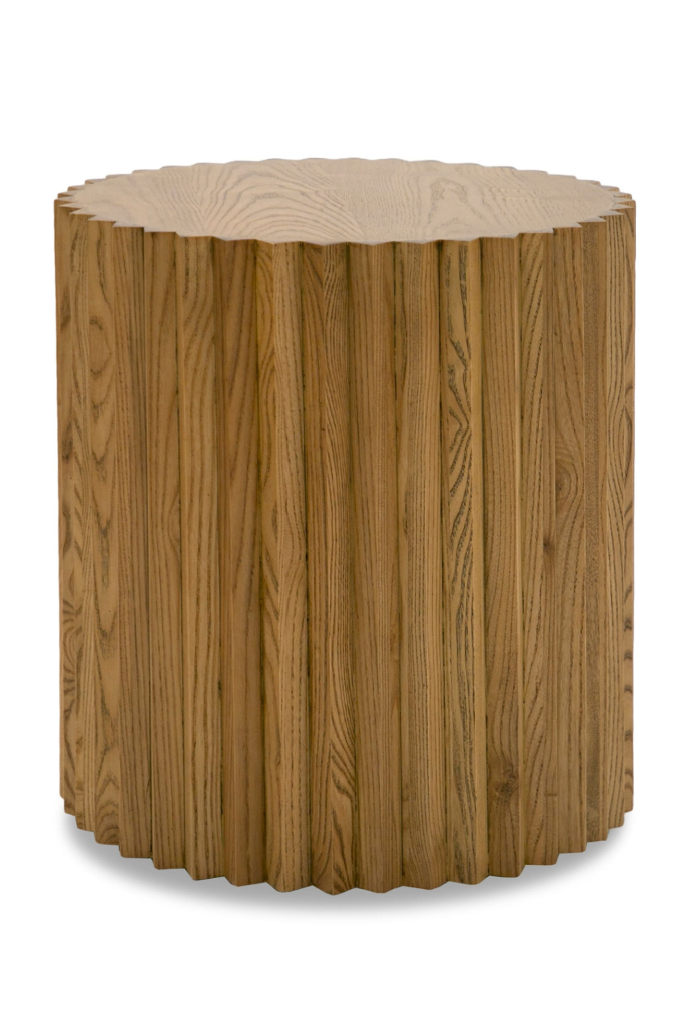 Reeded Walnut Round End Table | OROA Modern Espana | Oroa.com