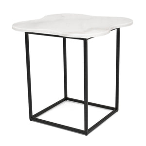  Organic-Shaped White Marble End Table | Oroa.com