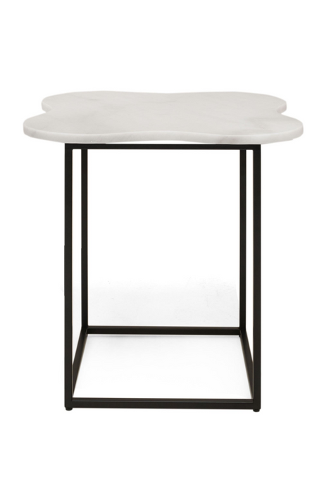 Organic-Shaped White Marble End Table | OROA Modern Aleidy | Oroa.com