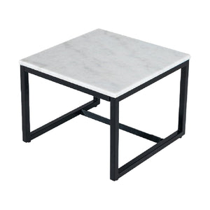   Square White Marble End Table | Oroa.com