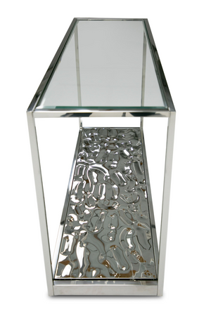 Clear Wave Glass Console Table | OROA Modern Braxton | Oroa.com