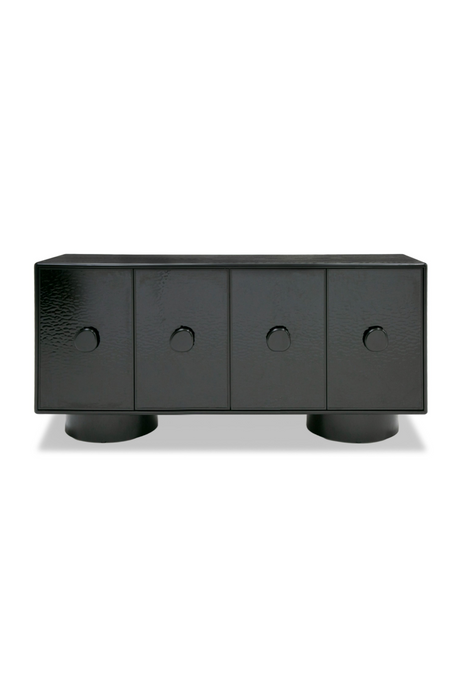 Black Wave Glass 4-Door Sideboard | OROA Modern Calexico | Oroa.com