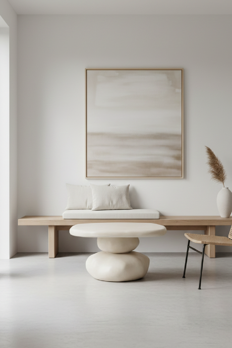   Beige Concrete Coffee Table | Oroa.com