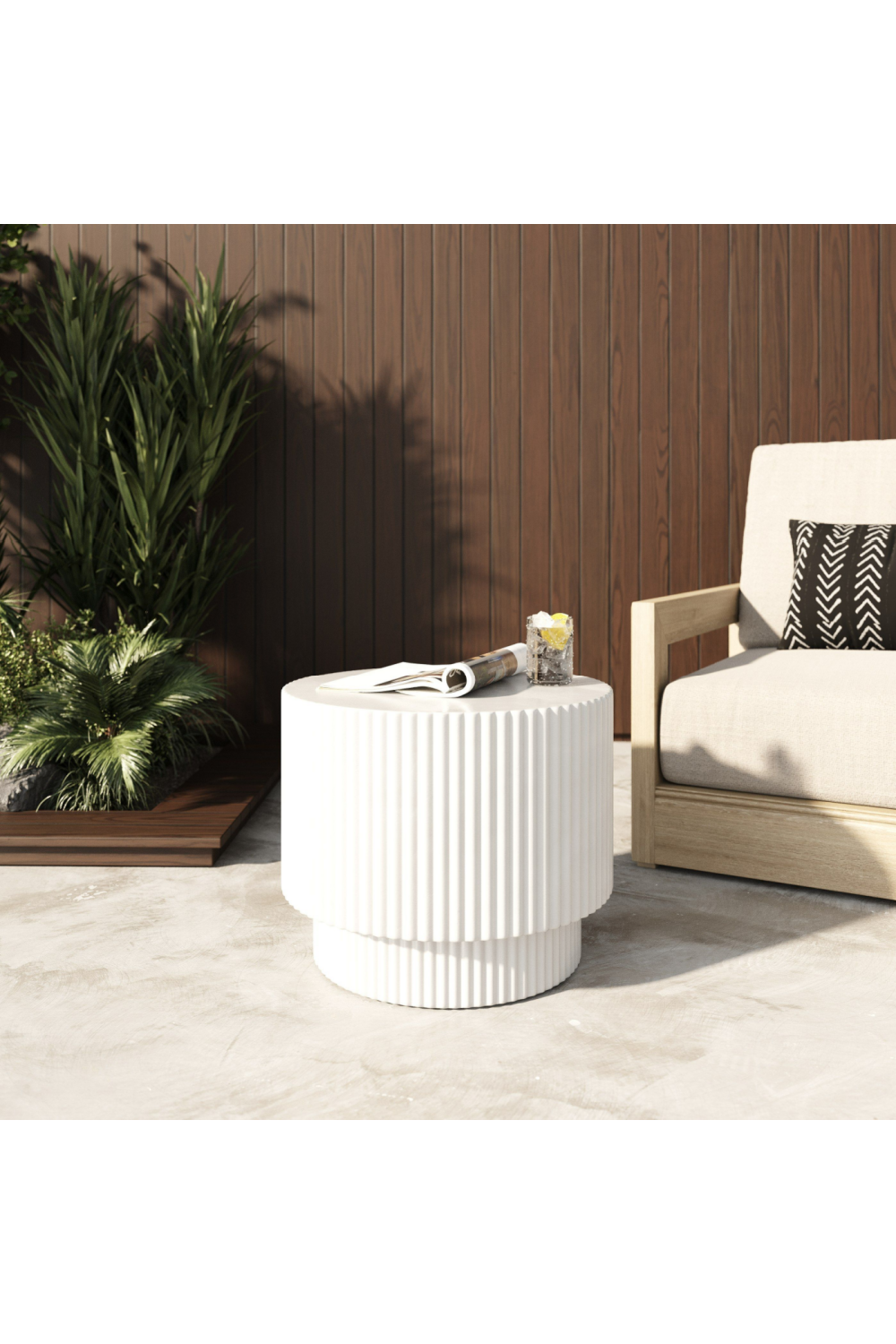 Concrete Round End Table | OROA Modern Gruver | Oroa.com