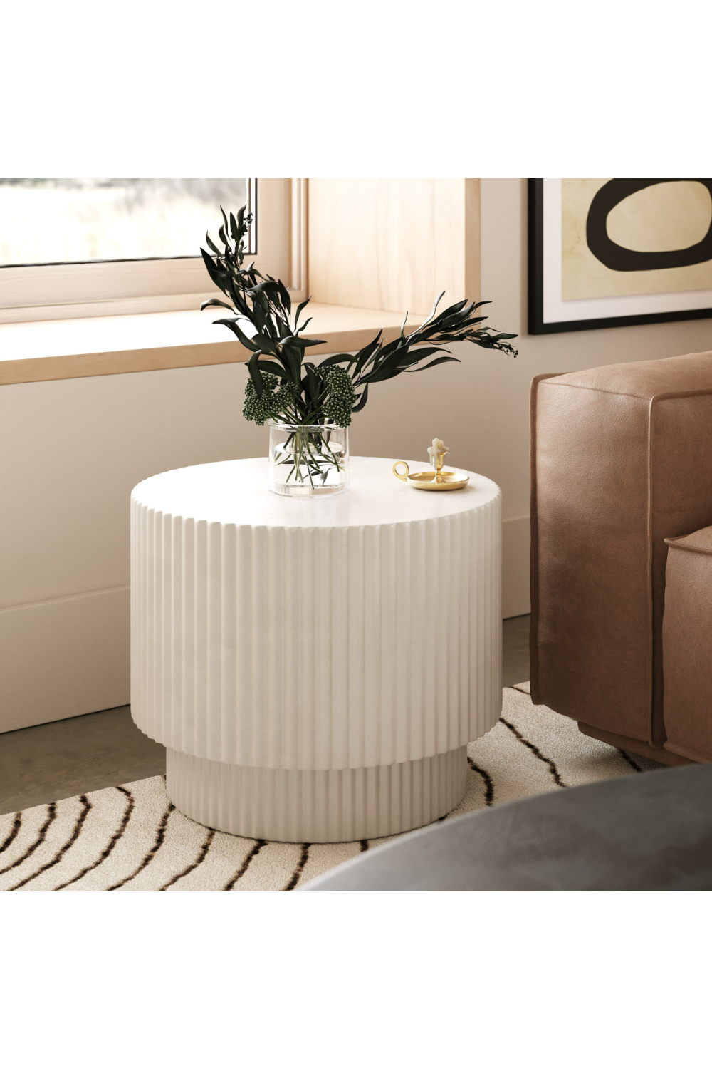 Concrete Round End Table | OROA Modern Gruver | Oroa.com