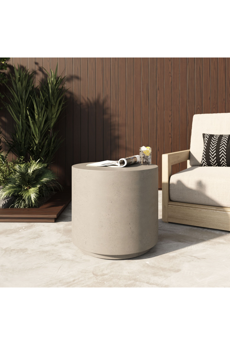 Gray Concrete Cylindrical End Table | OROA Modern Morley | Oroa.com