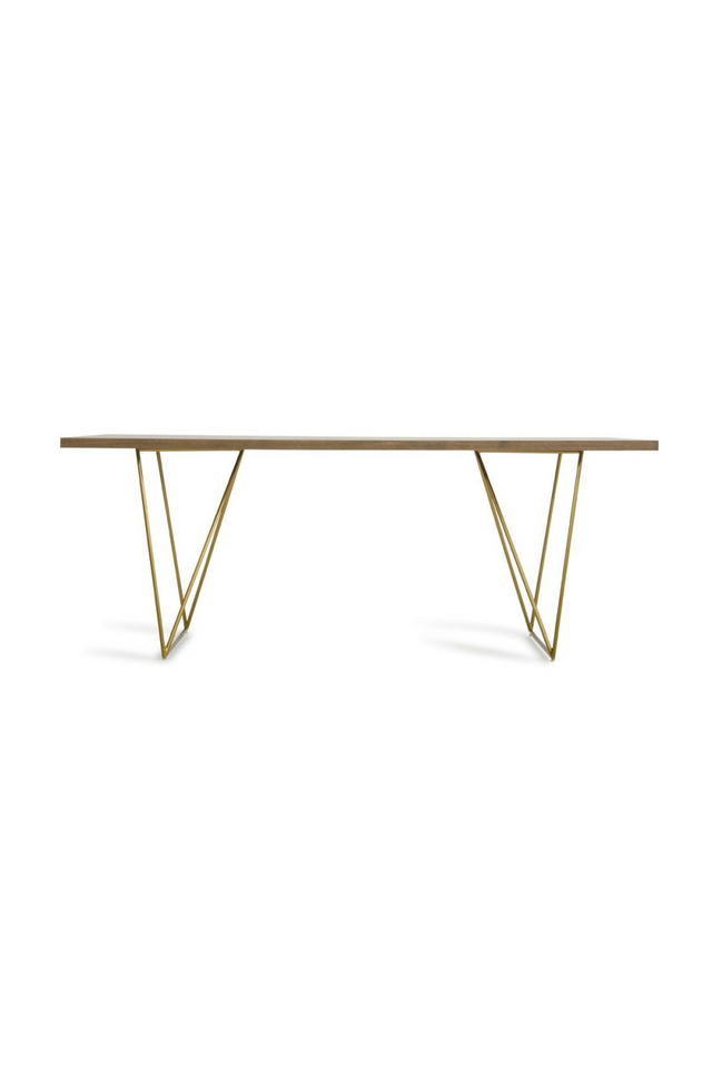 Antique Brass Legged Dining Table | OROA Modern Marcia | Oroa.com