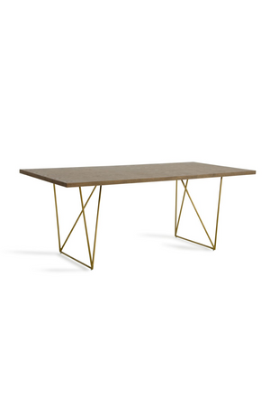 Antique Brass Legged Dining Table | OROA Modern Marcia | Oroa.com