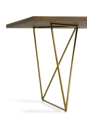 Antique Brass Legged Dining Table | OROA Modern Marcia | Oroa.com