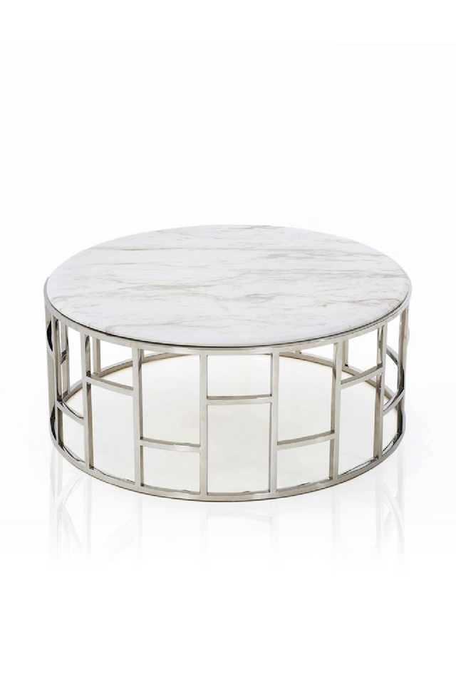 White Round Marble Coffee Table | OROA Modern Silvan | Oroa.com