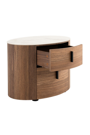2-Drawer Walnut Nightstand | OROA Modern Chelton | Oroa.com