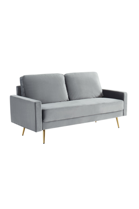 Gray Velvet 2-Seater Sofa | OROA Modern Huffine | Oroa.com