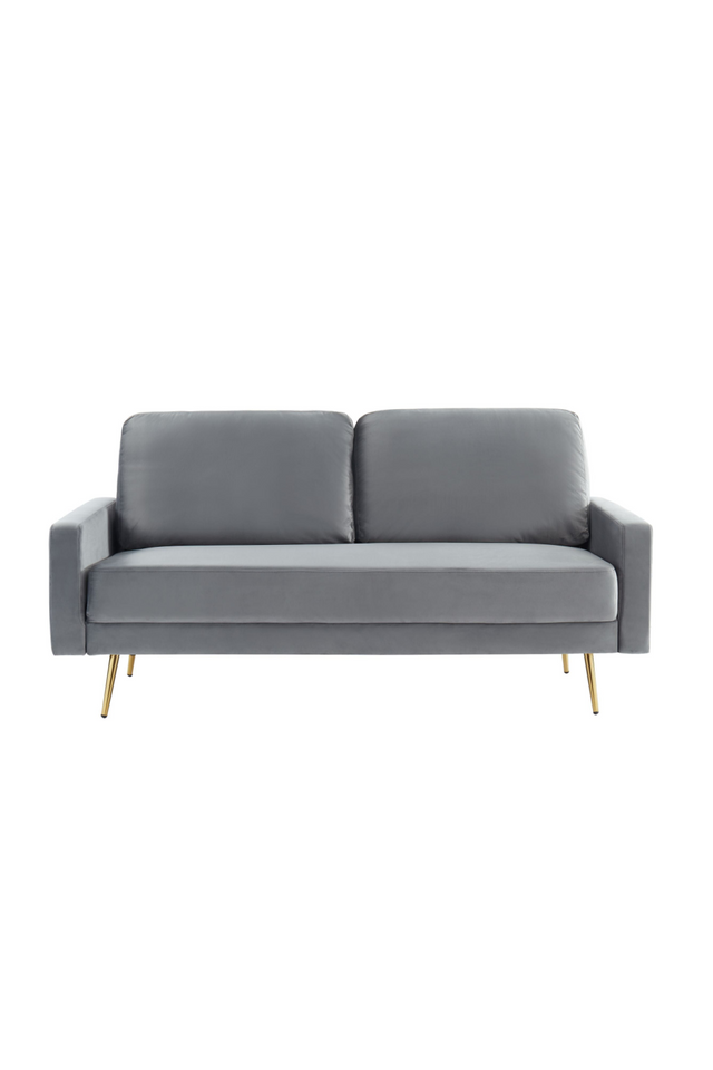 Gray Velvet 2-Seater Sofa | OROA Modern Huffine | Oroa.com