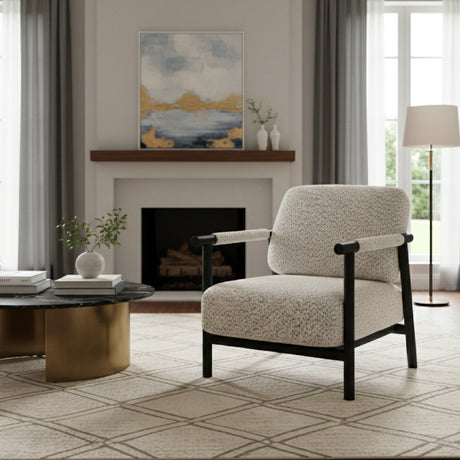 Black Framed Gray Accent Chair | OROA Modern Balko