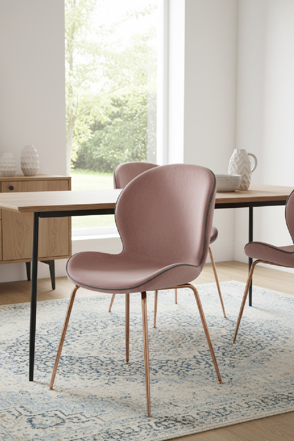   Pink Velvet Dining Chairs (2) | Oroa.com