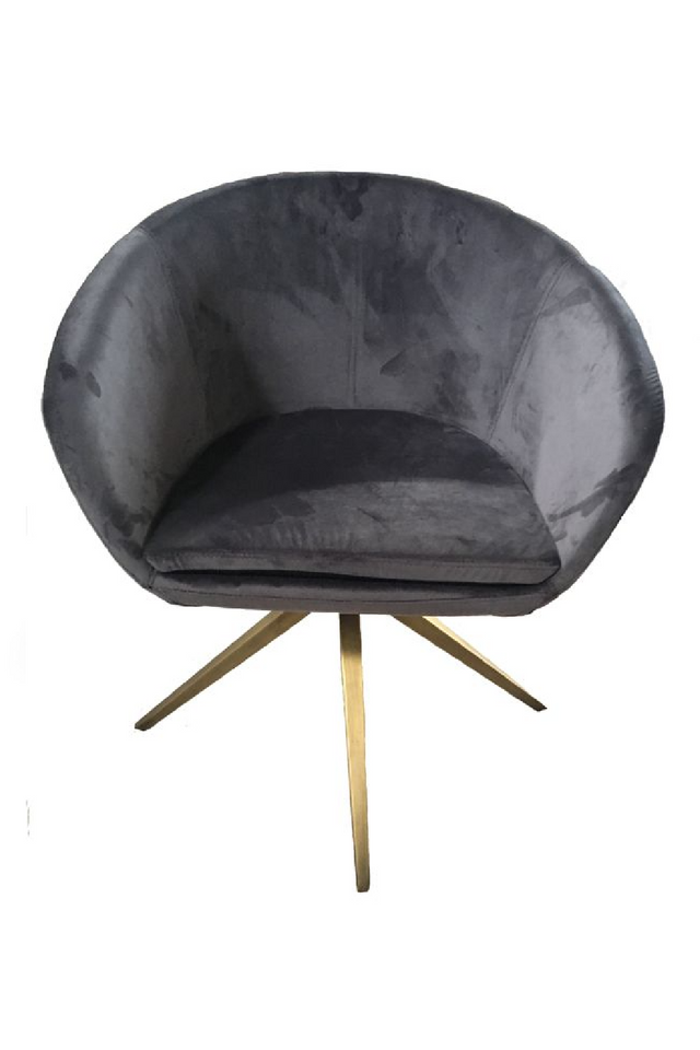 Gray Velvet Curved Dining Chair | OROA Modern Yara | Oroa.com
